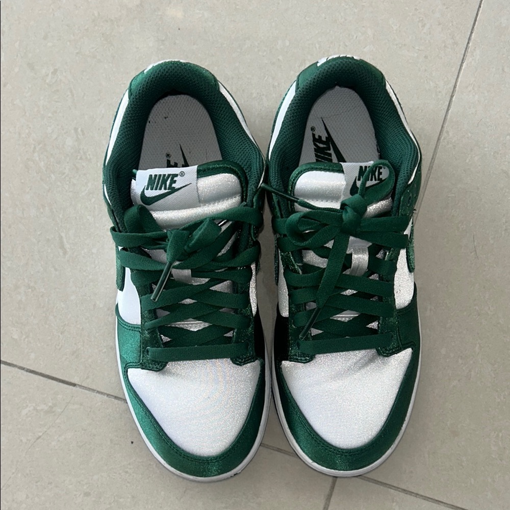 Nike Green and White Sneakers size 5.5